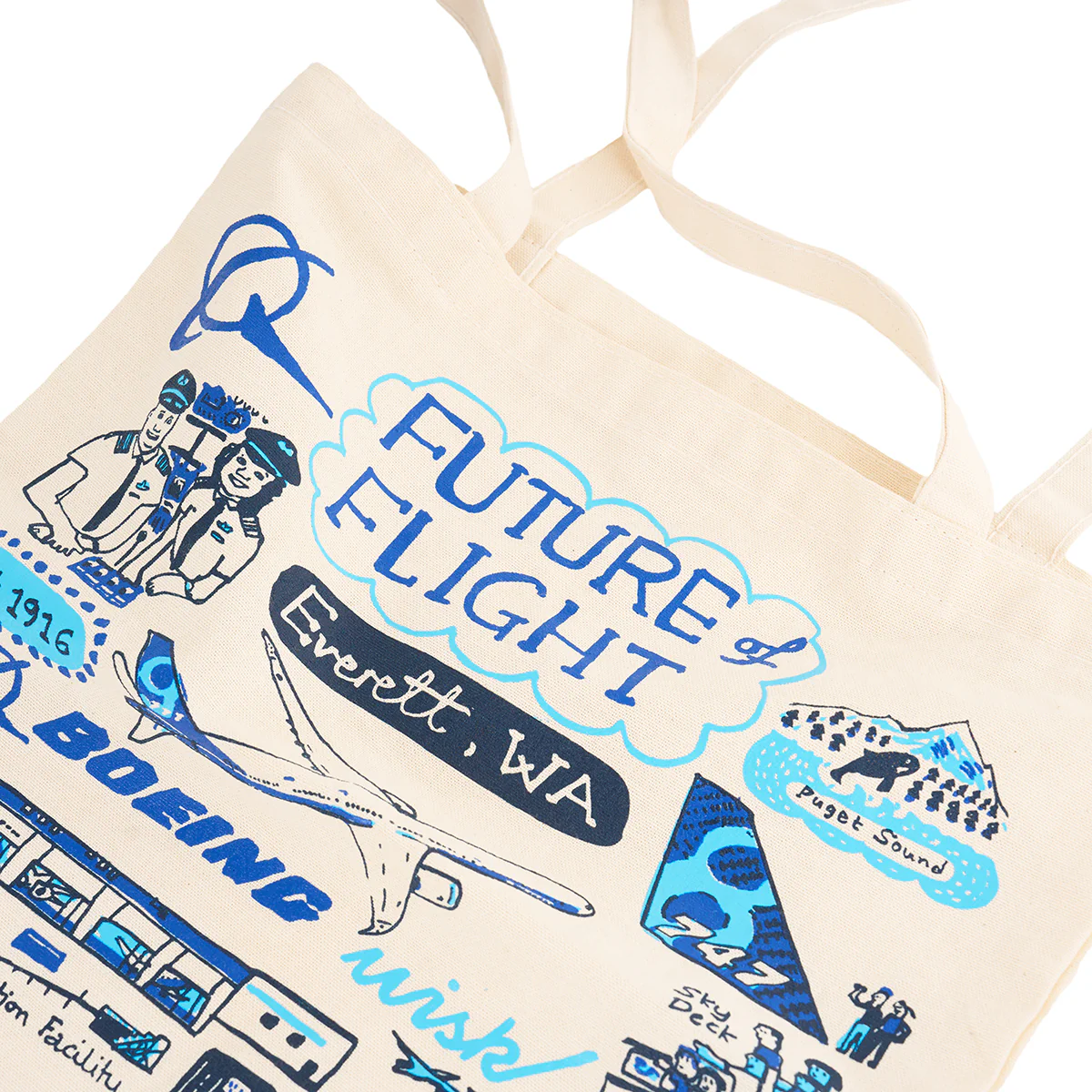 Boeing Future of Flight Destination Canvas Tote Bag Boeing Future of Flight Destination Canvas Tote Bag